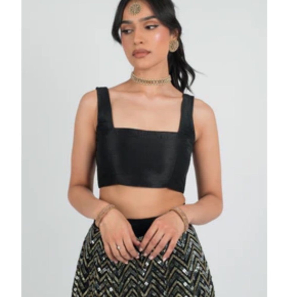 The Saree Room Black Diya Blouse Size Medium